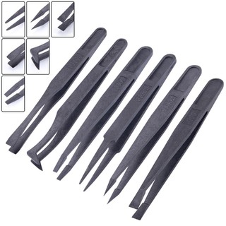 Repair Tool Tweezers Anti-Static Black Carbon Fiber Curved Tool Hand Tools