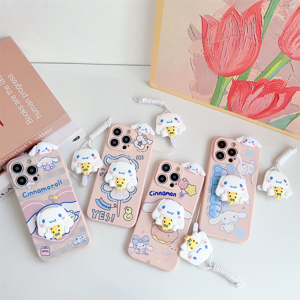 Ốp lưng Cinnamoroll OPPO A95 4G A95 5G A96 4G A96 5G A98 5G Vỏ điện thoại Dây đeo hoạt hình dễ thươn