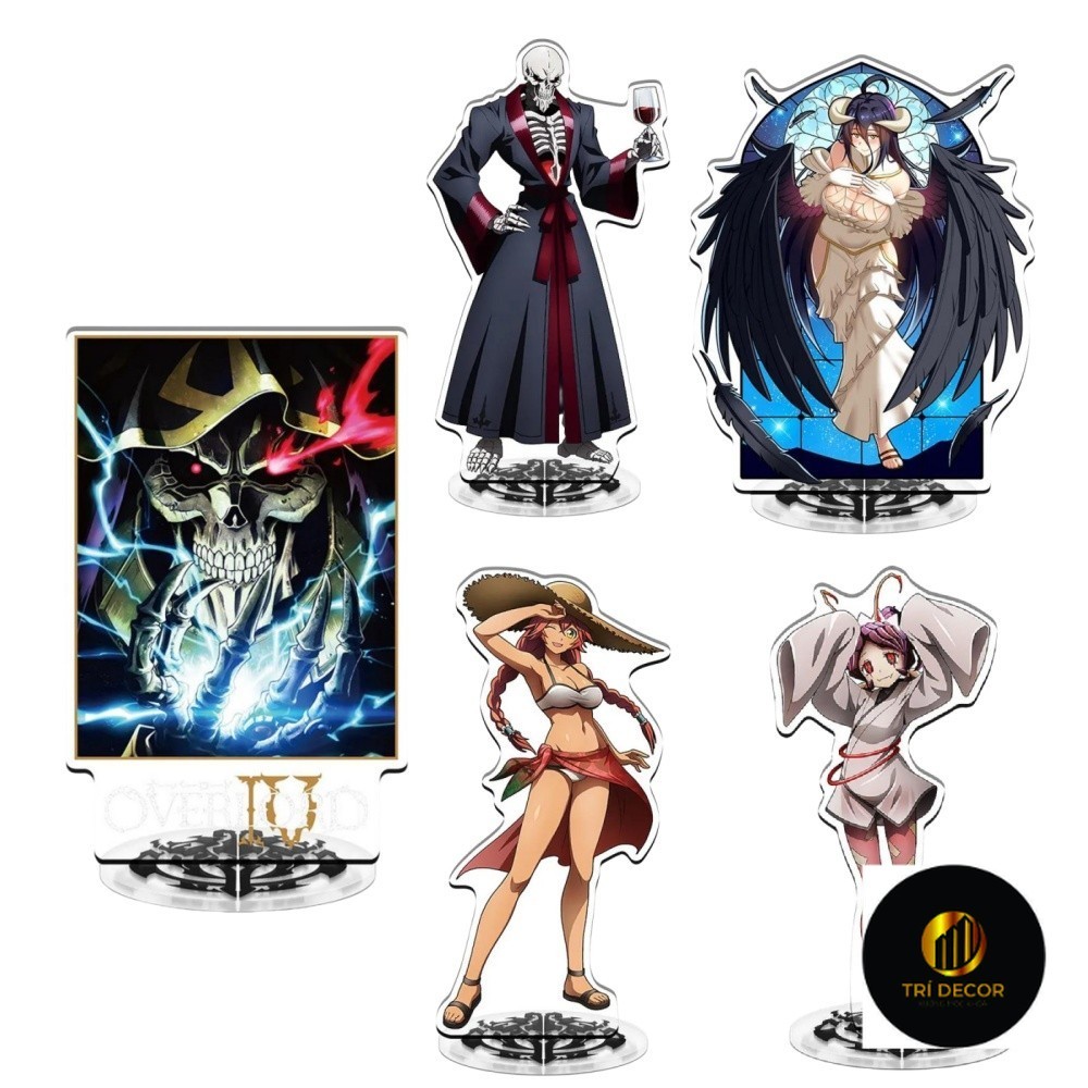 Móc Khoá, Standee, Tranh Kính Mô Anime Overlord Shalltear Bloodfallen Ainz Ooal Gown Trang Trí Bàn H