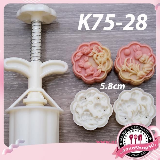 {2023} K75-28 KHUÔN TT 75g THỎ CHƠI HOA