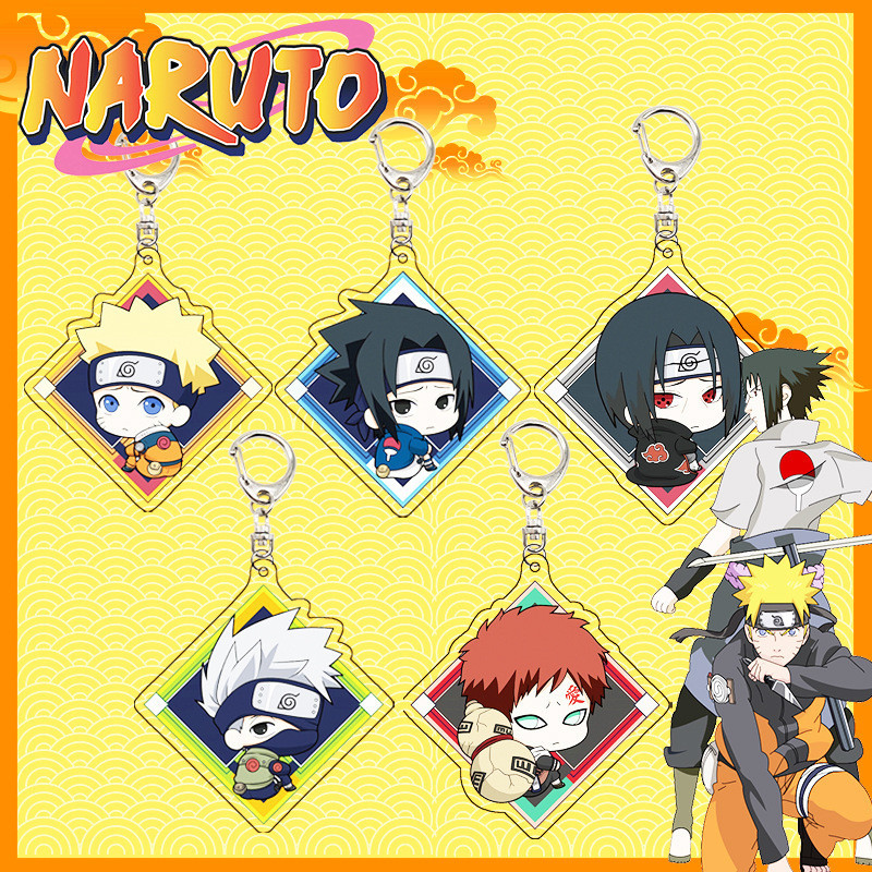Anime Acrylic Trong Suốt Móc Khóa Acrylic Naruto Naruto Itachi Sasuke Móc Khóa Mặt Dây Chuyền