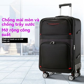 Vali Du Lịch Dung Tích Lớn Vali Xe Đẩy Vải Oxford Vali Thời Thượng Vali Mật Khẩu Vải Bố Phong Cách Hàn Quốc