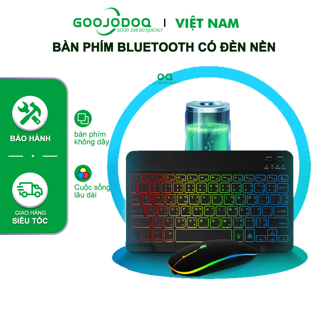 Bàn phím Bluetooth có đèn nền GOOJODOQ có đèn LED cho máy tính bảng iPad Android | BigBuy360 - bigbuy360.vn