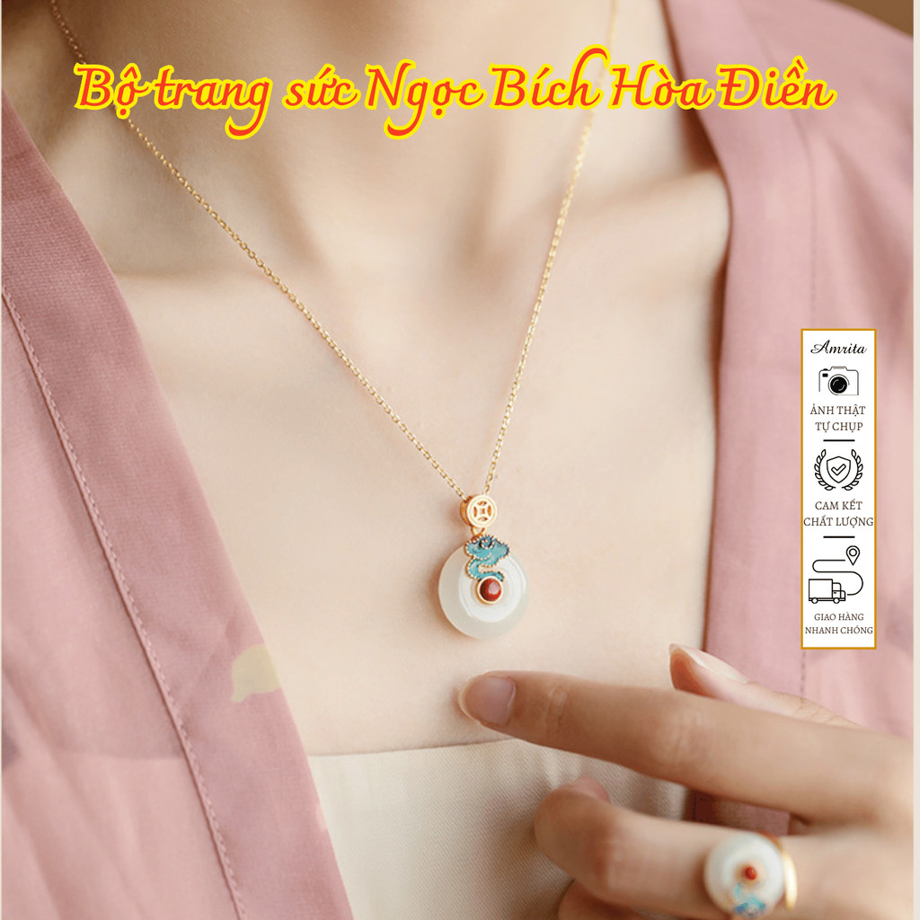 [Amrita] Bộ trang sức Ngọc Bích Hòa Điền