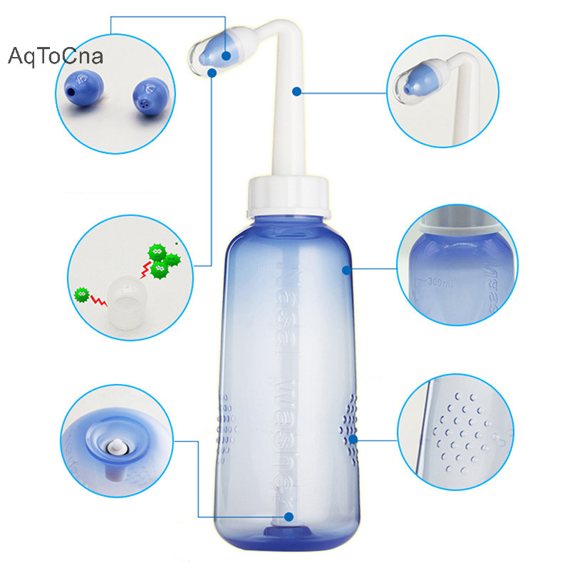 Aqtocna Người Lớn Kid Nasal Wash Neti Nồi Rửa Sạch Sinus Dị Ứng Giảm Áp Lực Mũi HGVN