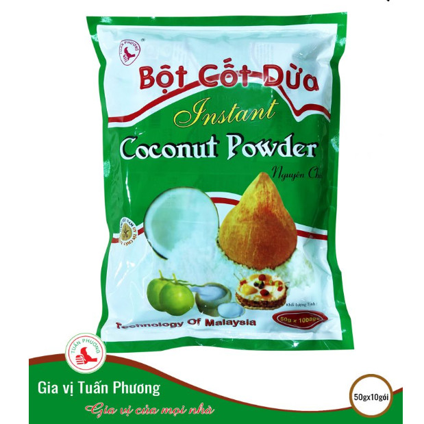 Bột cốt dừa không đường - hiệu Tuấn Phương - gói 50g