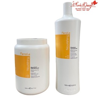 🇮🇹 Combo Gội và hấp phục hồi tóc hư tổn Fanola Nuti Care 1000ml/1500ml 