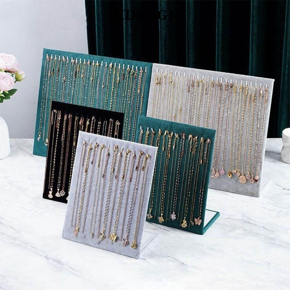 Jkdesign Giá trưng bày vòng tay, Kệ trưng bày vòng cổ lớn bằng gỗ, Treo đạo cụ trang sức Tấm trưng bày vòng tay Flannel