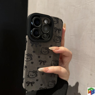 Ốp Lưng Cho iPhone 15 / 16Promax 16PRO 14Plus 11Promax 12 / 13 / 15 6 / 7 / 8Plus Xmax Hello Kitty Vỏ Điện Thoại bowknot Bao Gồm Tất Cả Da Cừu Chống Sốc Vỏ Mềm