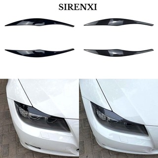 Vỏ mí mắt đèn ô tô SIRENXI, Đèn pha sửa đổi ngoại thất màu đen bóng Lông mày, Nhãn dán mui xe ABS siêu nhẹ bền bỉ cho BMW 3 Series E90 E91 2005-2012
