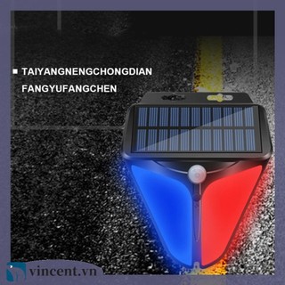 [Vincent.vn] Đèn báo động Đèn LED nhấp nháy cảm biến chuyển động nhấp nháy chạy bằng năng lượng mặt trời không dây Đèn chống trộm