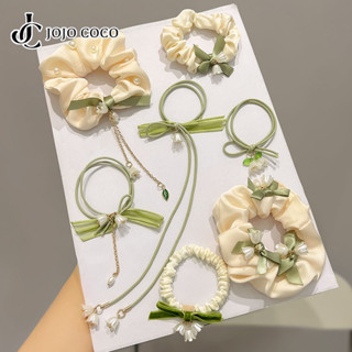 Jojo COCO Lily of The Valley Hoa Dây Buộc Tóc Cao Su Phong Cách Hàn Quốc Hoa Ngọt Nơ Tóc Dây Phụ Kiện Tóc Cho Nữ