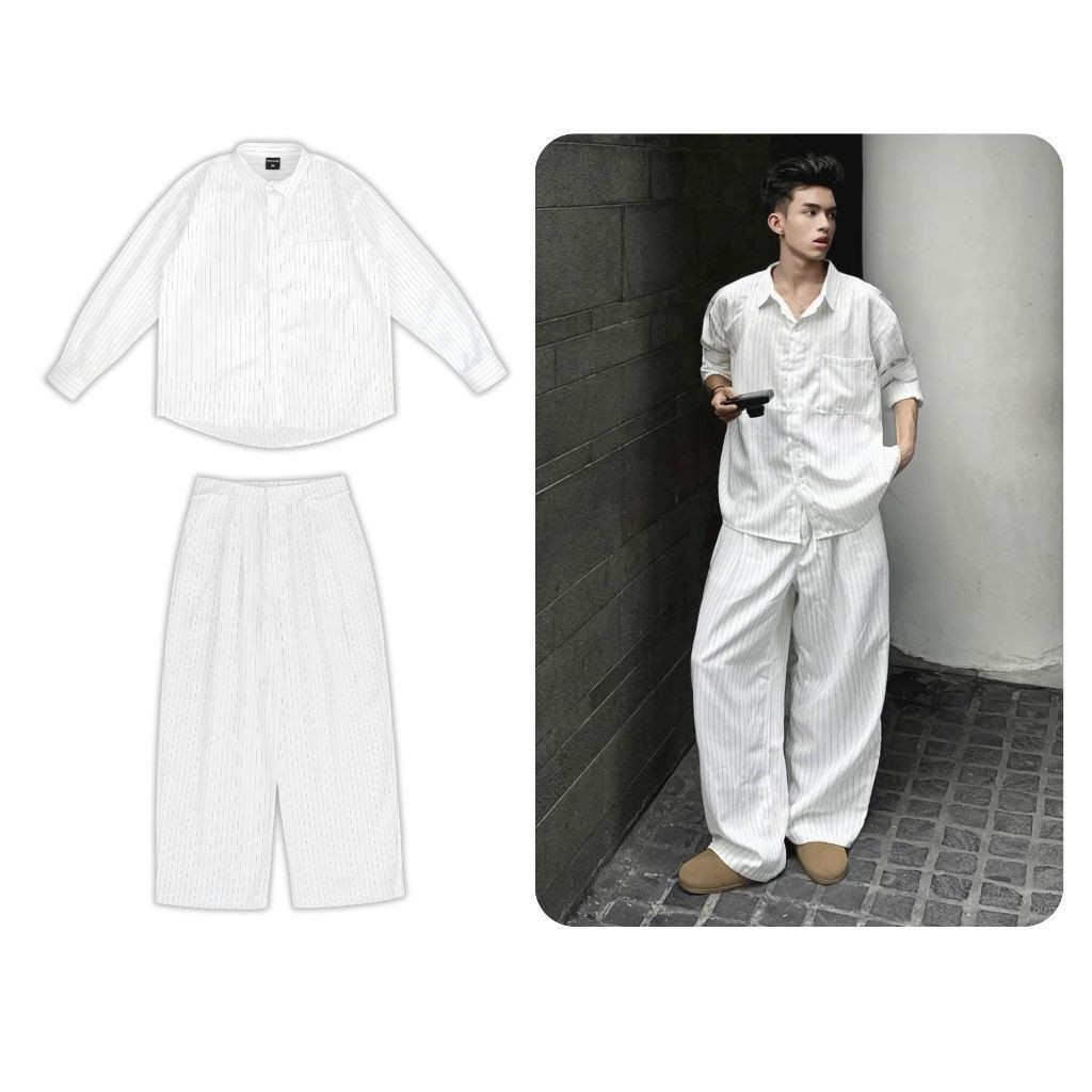 Set bộ Palm ODIN CLUB, Bộ quần áo thô kẻ form rộng unisex, Local Brand ODIN CLUB