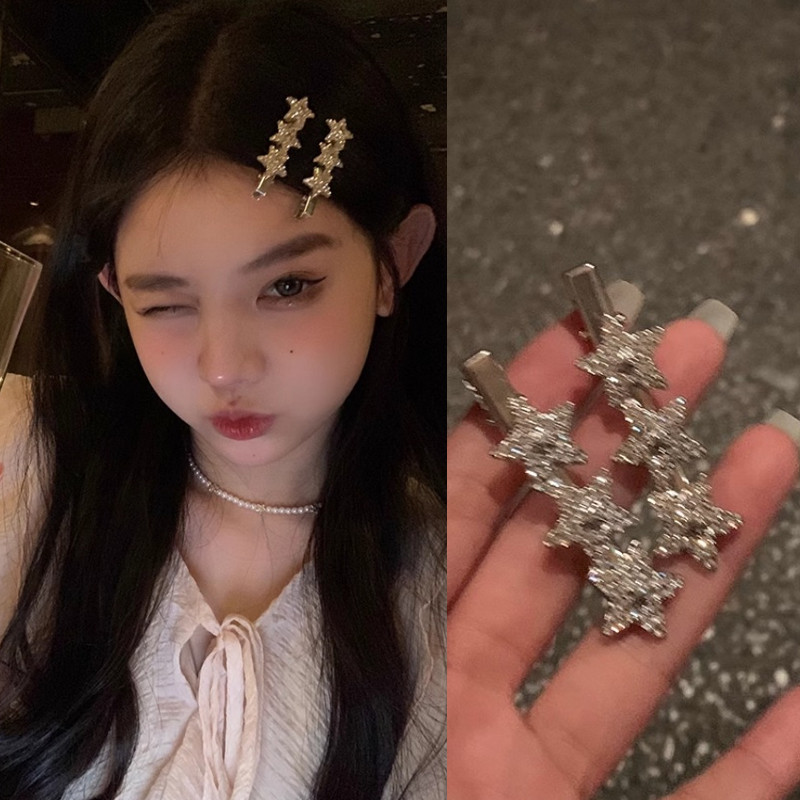  Bling Shine Kim Cương Giả Ngôi Sao Kẹp Tóc Nổ Kẹp Công Chúa Mũ Phụ Kiện Tóc 