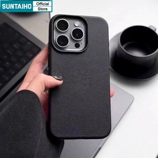 Suntaiho Ốp lưng iPhone Đẹp Cute Ốp Silicon Mềm Chống Sốc Màu Kẹo Sang Trọng Tương Thích Họa Tiết Da Giả Màu Đơn Giản Cho Iphone 16 15 14 13 12 11 Pro Max IP 7 8 Plus Iphon X Xs XR Xs Max Ốp Lưng