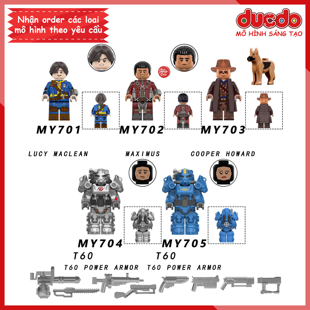 Minifigures các nhân vật Fallout Vault giáp T60 Power Armor - Đồ chơi Lắp ghép Mini Mô hình MY701 - 