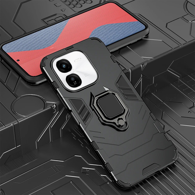 Dành Cho Vivo iQOO Z9x Z9 Turbo Z9s Pro Z8 Z8x Z7 Vỏ Bảo Vệ Chống Sốc Lai Hai Lớp Có Giá Đỡ Nhẫn
