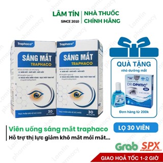   Mua 2 tặng quà nhỏ mắt   Viên uống Sáng Mắt Traphaco hỗ trợ thị lực giảm khô mỏi mắt hộp 30 viên 