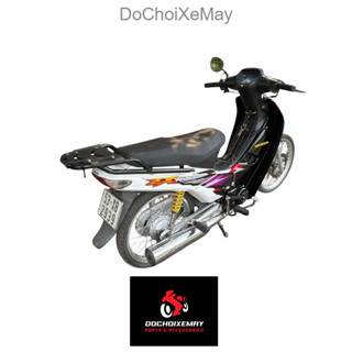  Baga cảng sau tay dắt Wave nhỏ đời đầu 100 110cc kiểu H2c có thể gắn thùng kèm đế nhựa tặng kèm ốc + cao su gác chân 