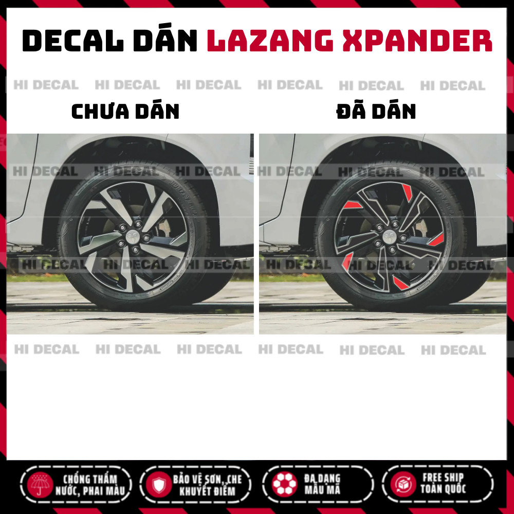 Tem dán mâm Xpander, Decal dán lazang Xpander trang trí tạo điểm nhấn