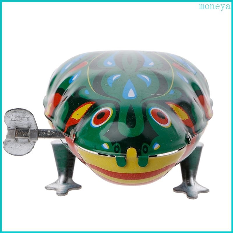 Metal Wind-up Jumping for Frog Clockwork Tin Toys Children Funny  Game Vintage f