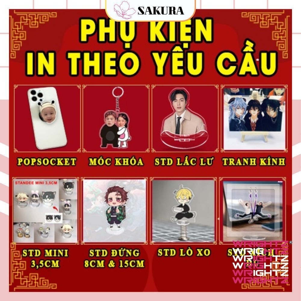 Móc khoá phụ kiện trang trí thiết kế theo yêu cầu, Standee in hình theo yêu cầu in theo yêu cầu Wrig