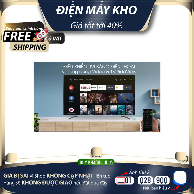 Smart Tivi Sony 43 inch 43X8500G/S, 4K Ultra HDR, Android TV