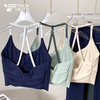   YOGATRUTH  Áo Ngực Thể Thao Tam Giác Mỏng Thiết Kế Xếp Li Phù Hợp Luyện Tập Yoga 