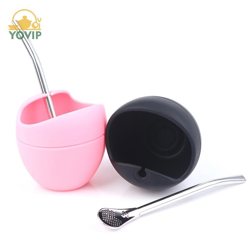 YOVIP 5oz Silicone Ilas Yerba Mate Bộ Cốc Trà Với Yerba illa Rơm VN