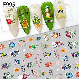 [JCBV] Miếng Dán Móng Tay 3d Chủ Đề Giáng Sinh Dễ Thương