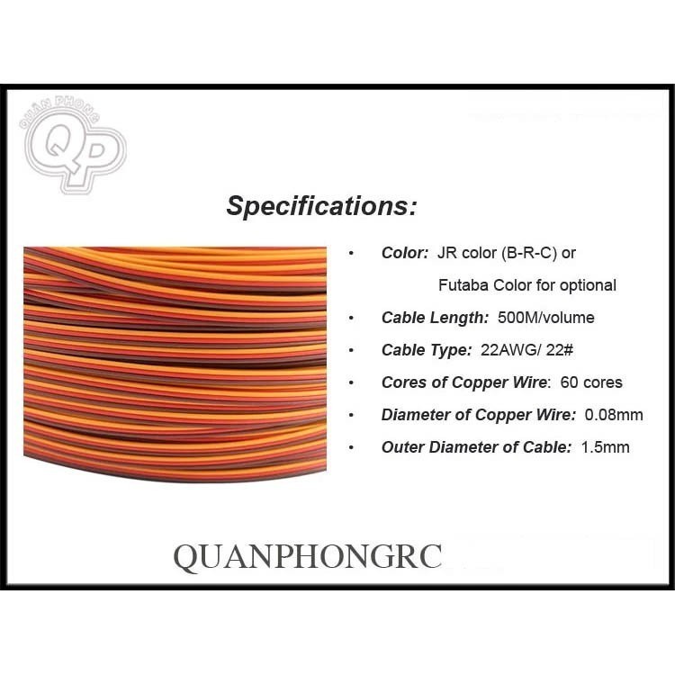 2 mét Dây Silicon 26AWG 3P JR Futaba  dành cho servo máy bay điều khiển
