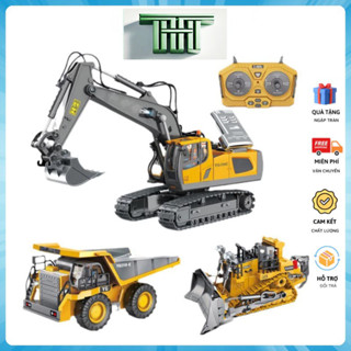  Máy xúc điều khiển từ xa 11 kênh xe cuốc xe múc gầu sắt hợp kim xe Xe ô tô xe ben - đồ chơi xe công trình 
