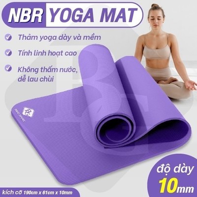 [MALL]-  10mm Thảm tập gym yoga NBR dày 1cm tập thể dục, Yoga tại nhà, vật liệu đàn hồi, dễ vệ sinh