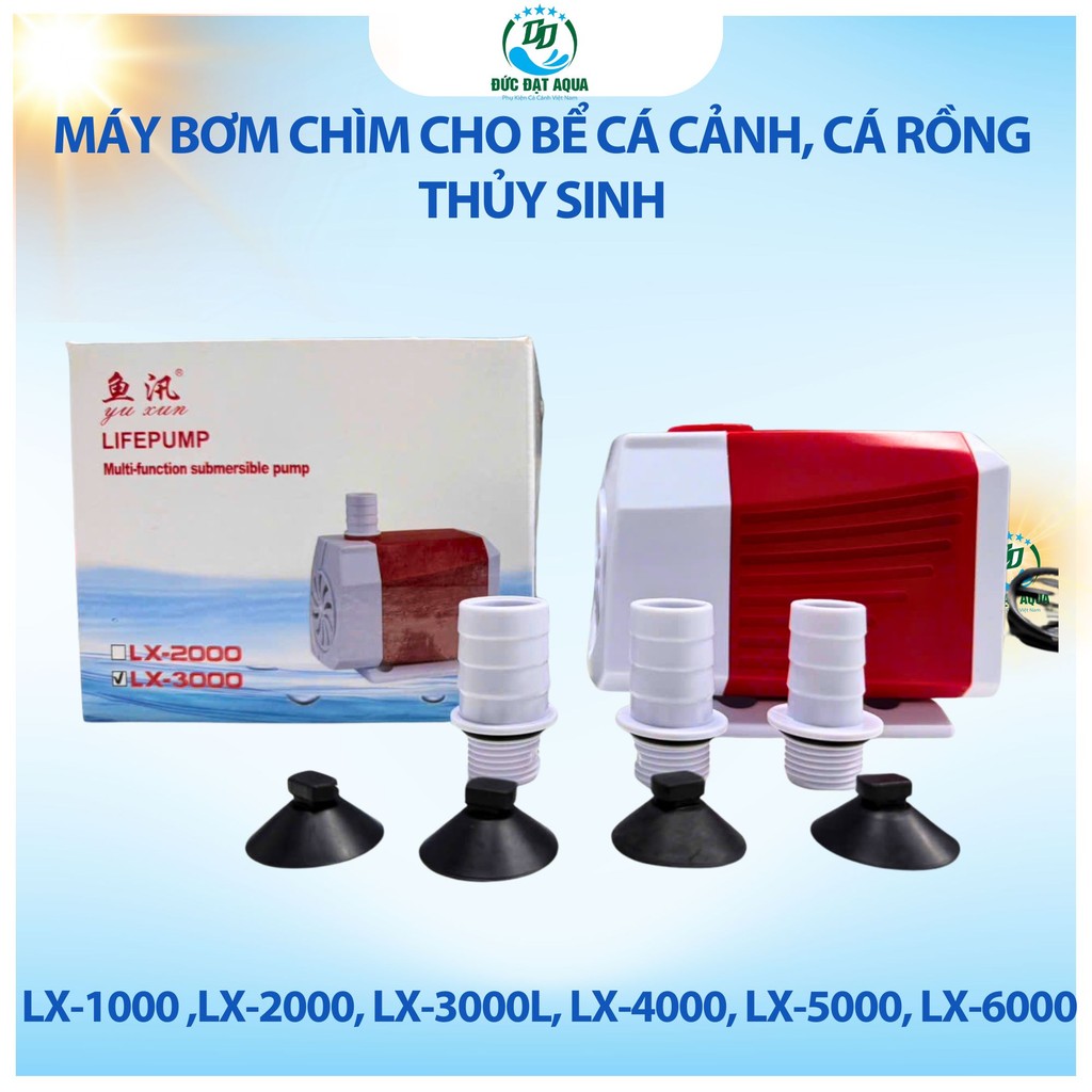 Máy bơm chìm LX-1000 ,LX-2000, LX-3000l, LX-4000, LX-5000, LX-6000 cho bể cá cảnh, cá rồng thủy sinh
