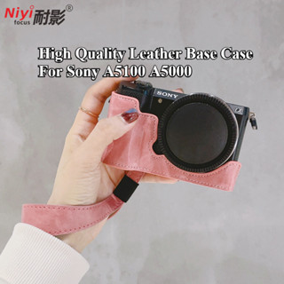  NIYI Túi đựng máy ảnh bằng da chất lượng cao Sony A5100 có dây đeo vai cho vỏ nửa Sony A5000 A5100 