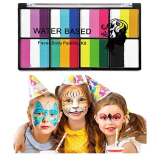 Mặt Body Paint Palette Neon Bảng Trang Điểm Chuyên Nghiệp An Toàn Facepaint Cho Giáng Sinh Halloween R0y5