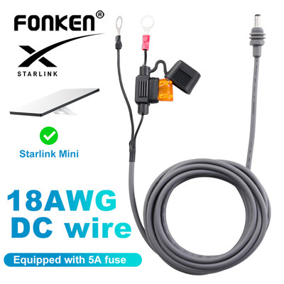 Fonken Starlink Mini O Ring to DC Cáp nguồn 18AWG Cáp nối dài kết nối pin trực tiếp với giá đỡ cầu chì cắm ATC / ATO