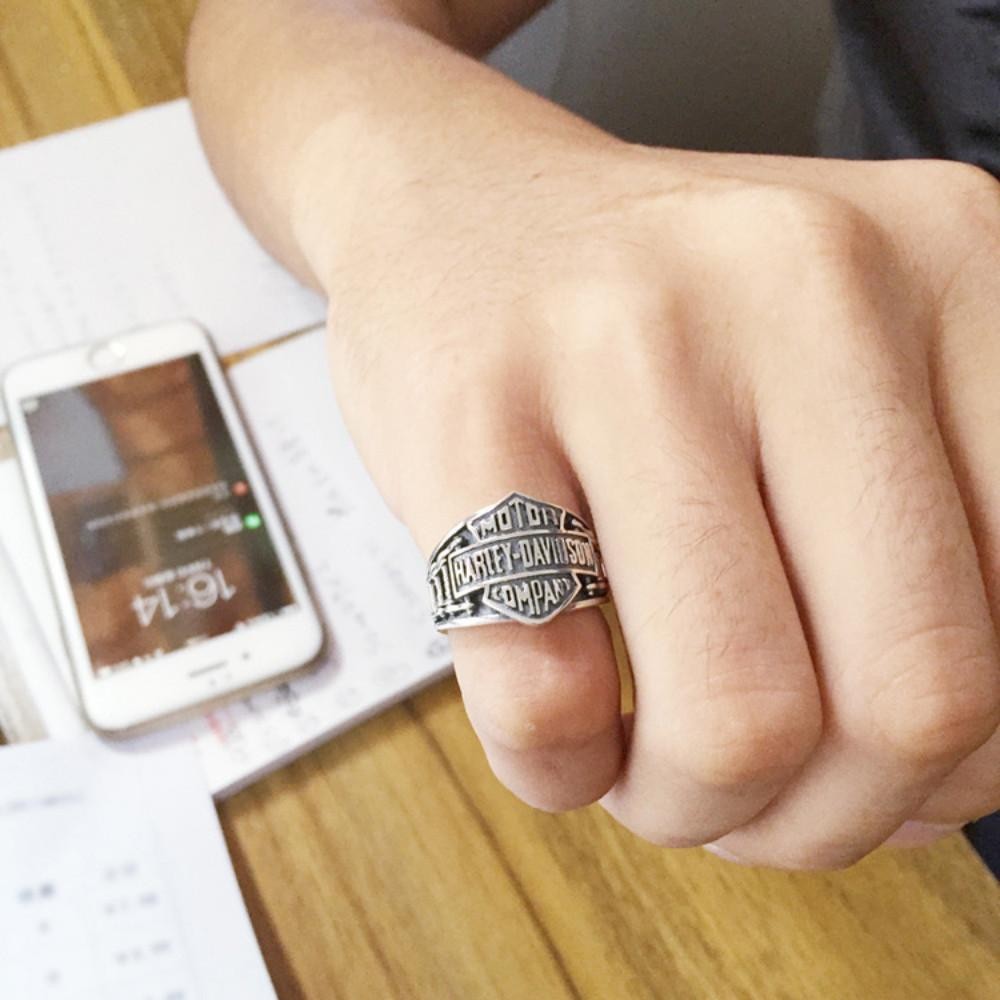 punkstyle men cool black  English letter opening adjustable ring couple fashion finger index