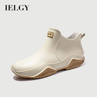 IELGY 2025 chống thấm nước và chống trượt Giày bốt đi mưa thời trang mới màu khóa lông cừu ngắn giữ ấm