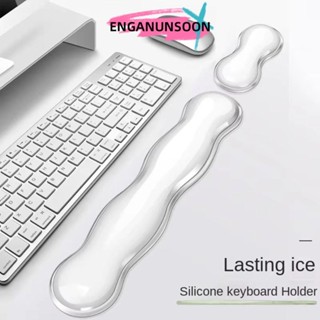  Miếng lót chuột ENGANUNSOON Bàn phím chống trượt trong suốt Công thái học mềm mại với phần còn lại cổ tay Chuột silicon Cổ tay Sử dụng văn phòng 