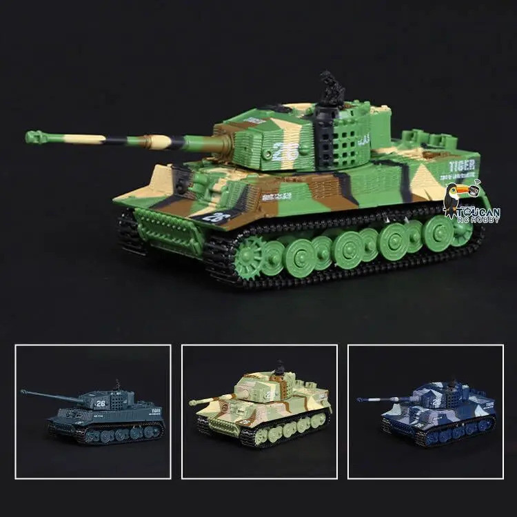 1 / 72 RTR RC Tank Đức Tiger Battle Tank Turret 360°Mô hình đồ chơi âm thanh bắn súng Mini được sơn 