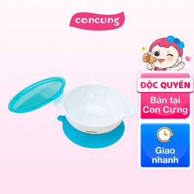 Bát ăm dặm chống trượt kèm nắp Animo (280ml, RKC1008, xanh)
