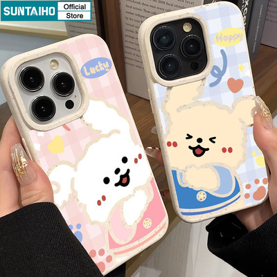 Ốp Điện Thoại Suntaiho Hoạt Hình Dễ Thương Chó Con Họa Tiết Cặp Đôi Mờ Mềm Cao Cấp Chống Sốc Cho iPhone 11 12 13 14 15 16 Pro Max IP 7 8 Plus Iphon X XS XR Xs max
