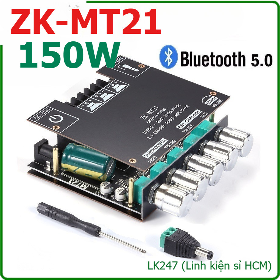 Hỏa tốc HCM⚡️ Mạch loa 2.1 ZK-MT21 Bluetooth 5.0 50Wx2 + sub 100W Mạch khuếch đại âm thanh ZK-TB21 T