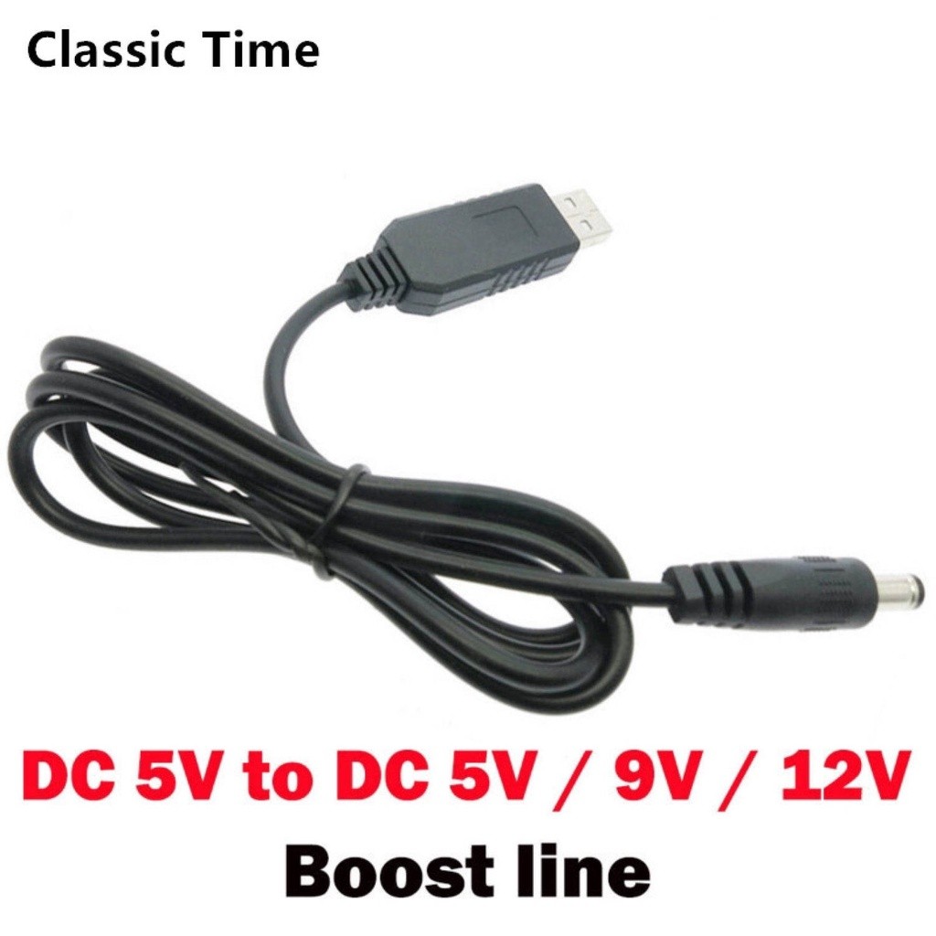 Dây nguồn chuẩn nối 2.1X5.5Mm đầu USB chuyển DC 5V sang DC 5V / 9V / 12V