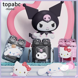 Bình Nước TOP Anime, Cốc Nước Hello Kitty Kuromi Melody Sanrio Dung Tích Lớn, Cốc Rơm Hoạt Hình Di Động 570ml