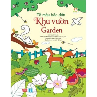 Sách - tô màu bóc dán - khu vườn - garden