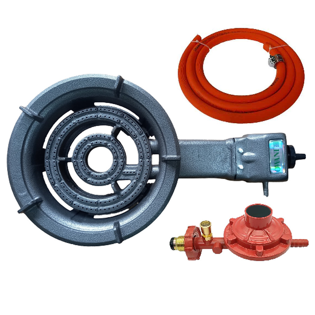 Combo Bếp Gas Công Nghiệp Chuyên Dụng Hầm Chiên Kho OWANI WN-260C Sơn Tĩnh Điện Loại To 5 Chân Kèm Van Dây - Chính Hãng