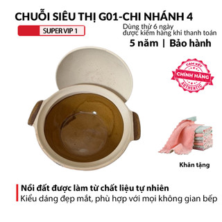 Nồi đất tráng men cao cấp kho thịt cá G01 chất lượng cao, an toàn, xuất xứ thiên nhiên
