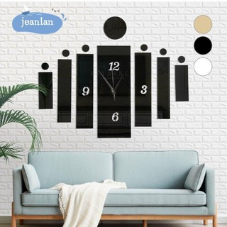 Jeanlan số gương đồng hồ nghệ thuật, nhãn dán đồng hồ treo tường plexiglass diy, trang trí nhà nhựa im lặng đồng hồ treo tường nhà